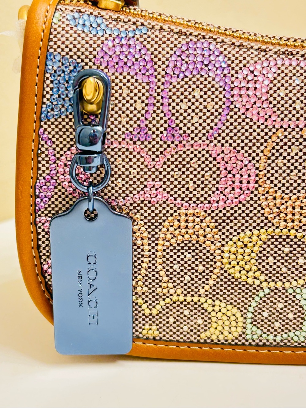 Coach Blue Tone Tag Keychain/ Bag Charm